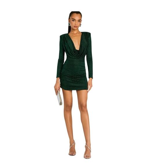 NWT Retrofete Embellished Alpine Mini Dress in Green Pine Size Small - Picture 1 of 13